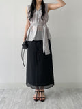 [Scarf SET] Sica V-Neck Sleeveless Blouse