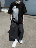 Dark Black Brush Half T-shirt