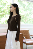Ribbon Slit T-shirt