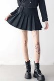 Sher pleated leather skirt