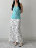 Raw Flower H-line Long Skirt