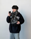 Nail Stripe Wool Muffler