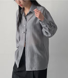 More Tencel See-Through Wrap Blouse