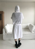 RIBBON SHEER HOODIE