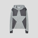 Star Henley Warmer Knit Hoodie