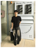 Ramie Brush Balloon Denim Pants