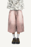Sand-washed Bermuda denim pants