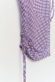 (W) Lisky Checked Shirring Top