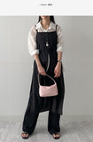 Dot Deep Slit Layered Bustier Long One Piece