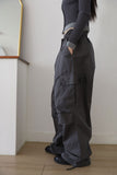 Wide button cargo pants