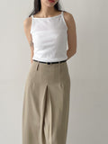 Boat Neck Square Ribbed Sleeveless