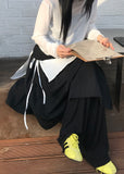 PLEATS FRILL POCKET SKIRT