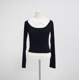 Myuji Collar Off-Shoulder Knit