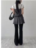 Striped Pleated Bustier One-Piece