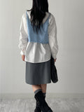 Striped A-line midi skirt