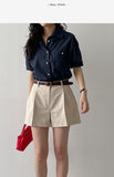Leon Poplin Roll-up Short Sleeve Shirt