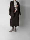 [Premium] London Wool Two-Button Jacket & Skirt Setup