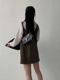 Suede V-neck Mini One Piece