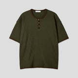 Moz Henley Neck Waffle Ringer Tee