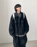 Coated Set Black Denim Jacket