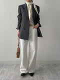 Oxford Cotton Wide Pants