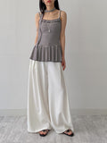 [Tie SET] Stripe frill sleeveless