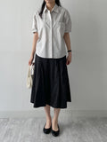 Zico Nylon Pintuck Midi Skirt