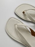 Stitched Leather Flip-flops Slippers