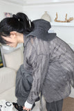 See-through wrinkle check shirt