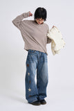 Star side patch denim pants