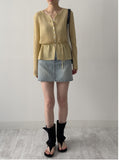 Tin Blue A-Line Mini Denim Skirt