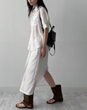 [SET] Stitch Linen Silky Two-Piece