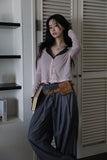 Suede square pocket belt