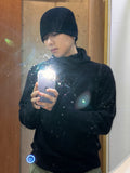 Mohair balaclava hood knit