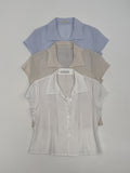 Yoru Pintuck Cap Sleeve Blouse