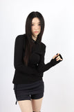 Finger slim hooded top