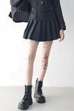 Sher pleated leather skirt