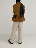 Single 3 button wool overfit coat jacket
