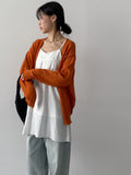[unisex] Boucle V-neck overfit cardigan
