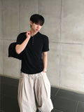 Gode Henley Neck Hood Short Sleeve T-shirt