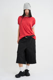 Rough-cut Bermuda shorts