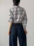 Check Seersucker Crop Shirt