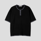 Moz Henley Neck Waffle Ringer Tee