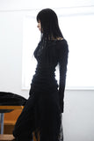 Cross long net knit