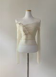 Selena Shirring Ribbon Top