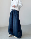 Label Snap Balloon Denim Pants