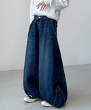 Label Snap Balloon Denim Pants