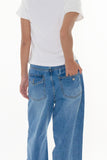 Back pocket flare denim pants