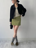 Nubuck Suede Mini Skirt