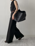 Glossy Drape Sleeveless Blouse